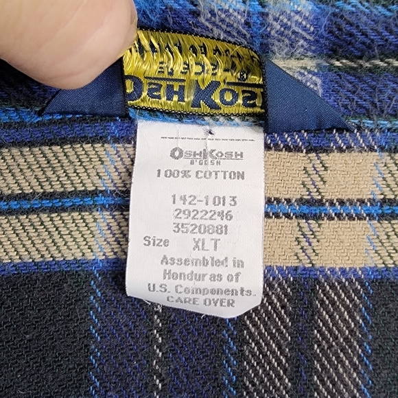 OshKosh B'Gosh Vintage Heavy Thick Fall Winter Button Down Flannel Shirt XLT - Picture 9 of 13